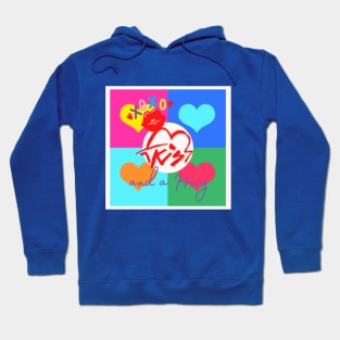 Colorful Hearts - XOXO - kiss and a hug Hoodie